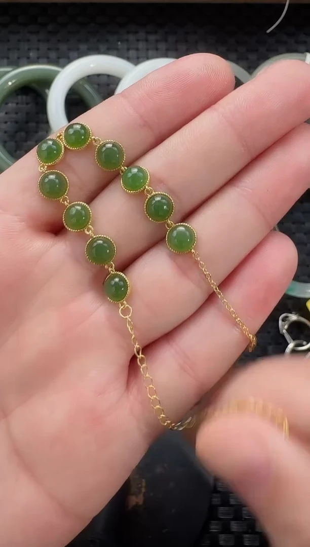 颈饰银S925镶嵌和田玉手链