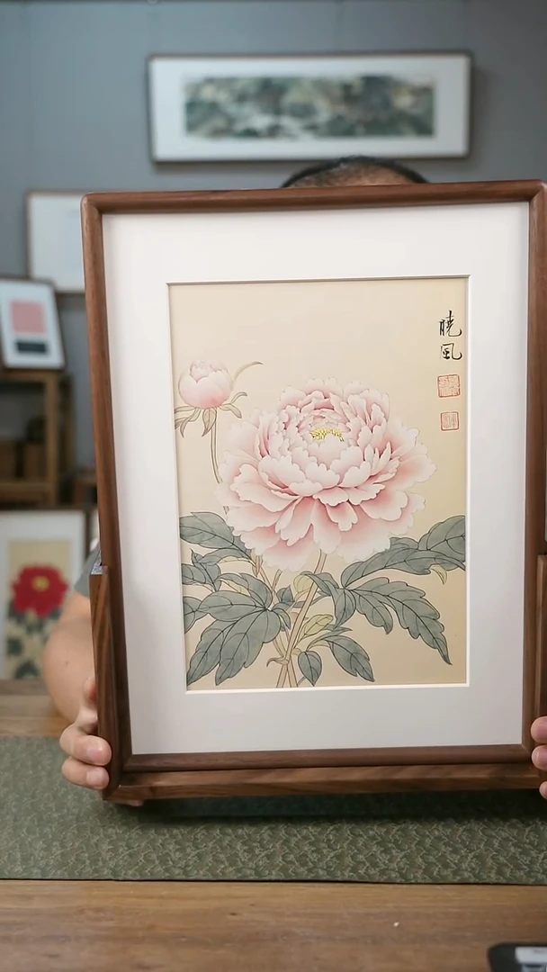 书法屏风尺寸30*40，整体带底座，北美黑胡桃材质