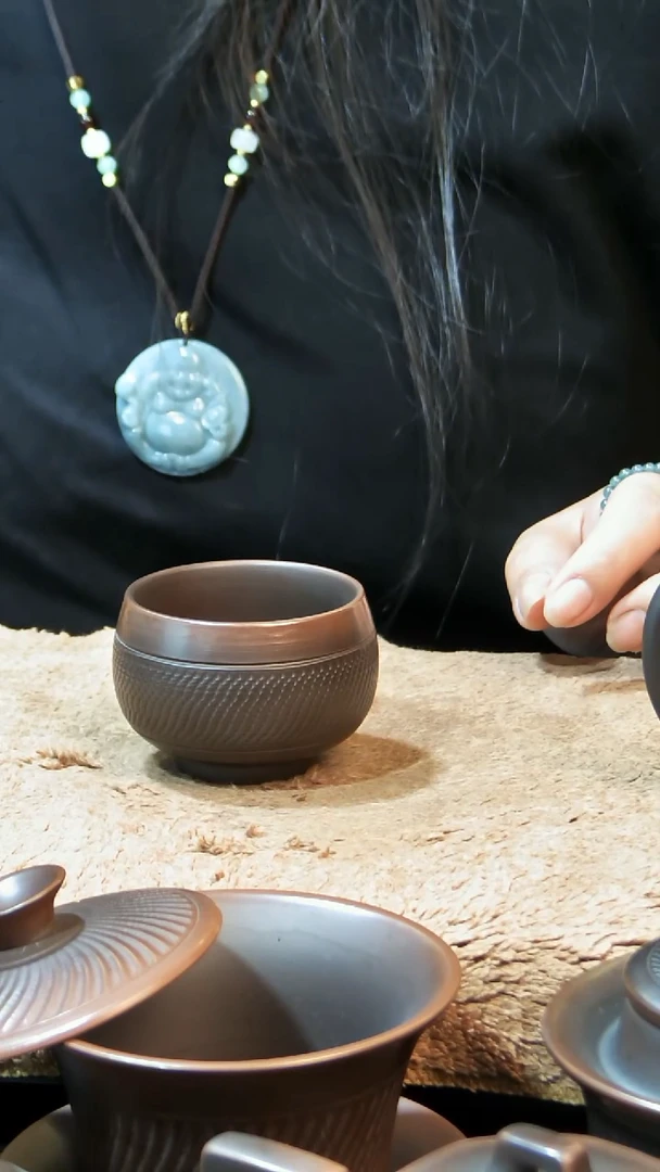 紫陶跳刀主人杯100ml 2个