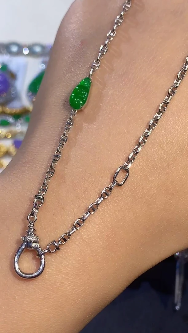 套链18K金镶嵌翡翠X2232多样性发其一