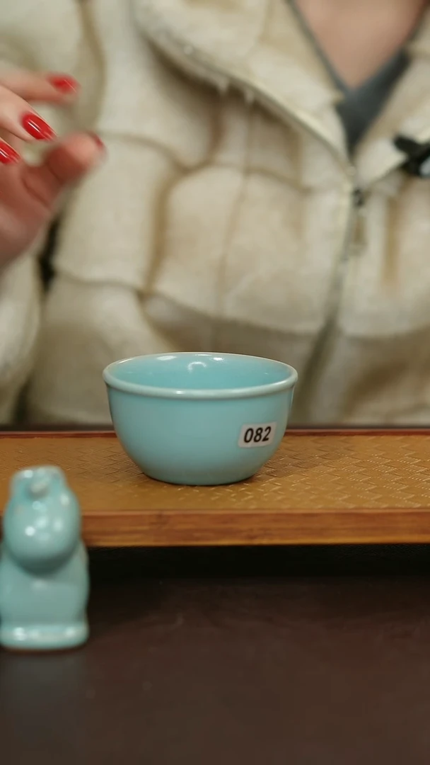 摆件瓷J**e082微瑕原矿原釉汝宋汝瓷