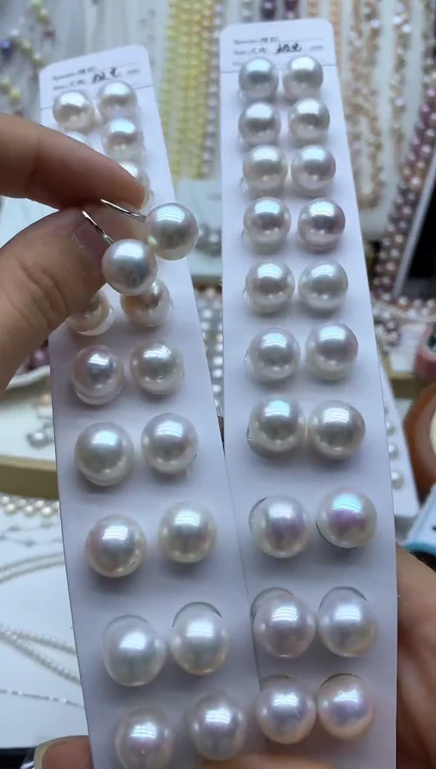 银S925镶嵌淡水珍珠耳饰多样性发其一非无暇高跟鞋