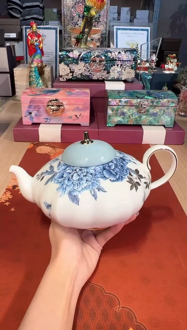 【闪购商品】杯201铂金青花大茶壶