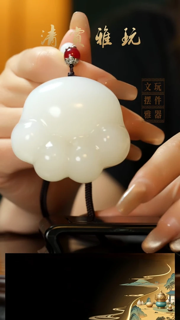 玉《小猫爪》手把件摆件