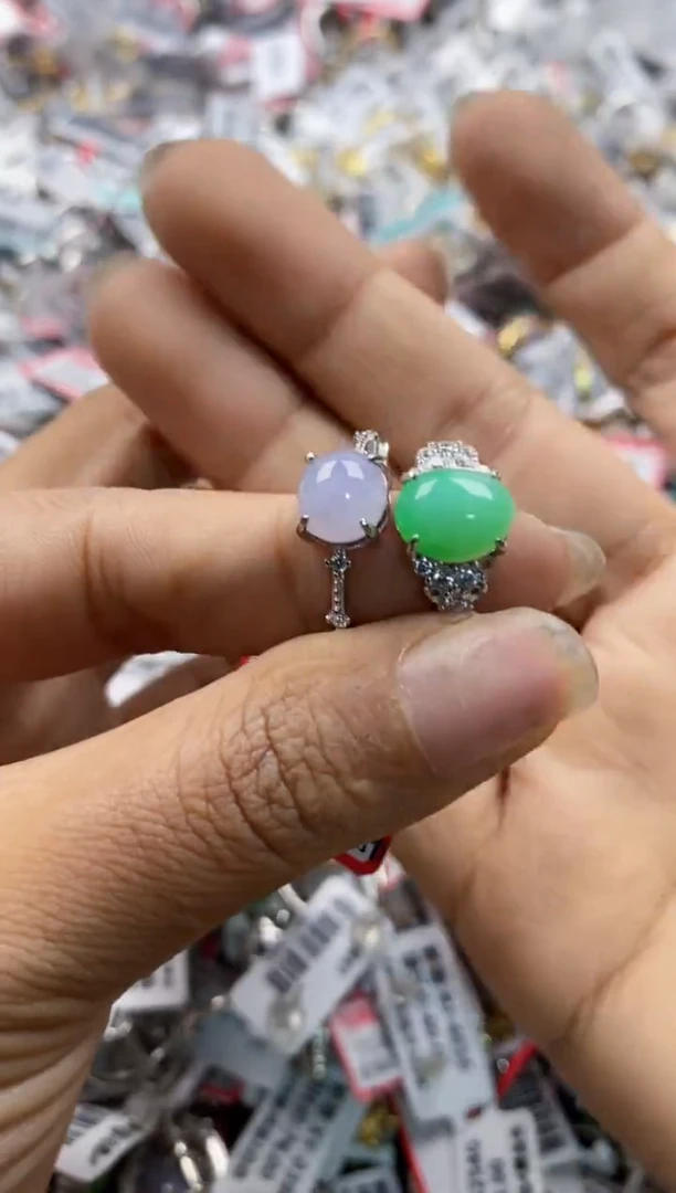 银S925镶嵌戒指翡翠131313---3