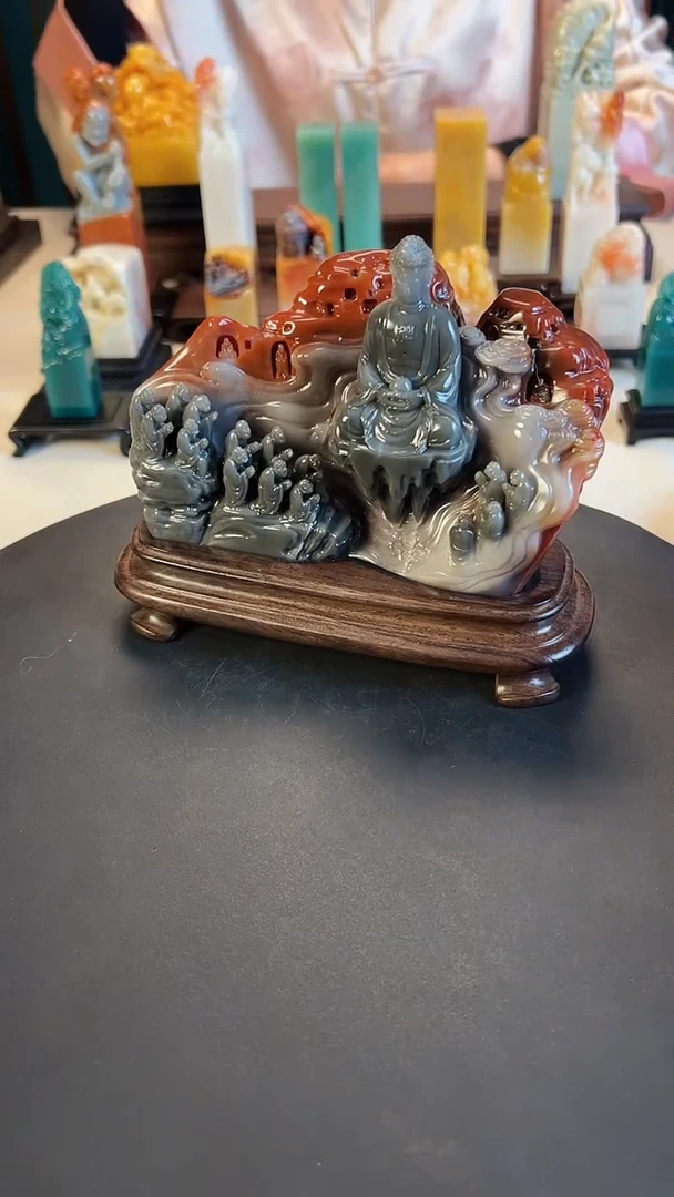 【闪购商品】寿山石印石鸡母窝精工佛像名家亲工