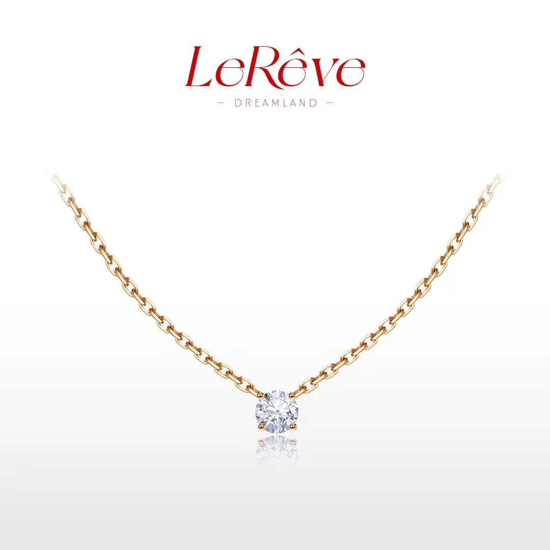 【LeReve 一滴泪单钻项链】镀k金4mm30分小鼻嘎钻锁骨链百搭叠戴