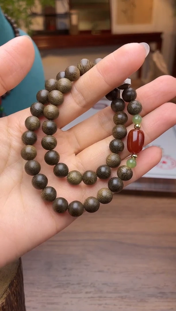 沉香手串沉香【非遗】顺化紫棋08双圈设计