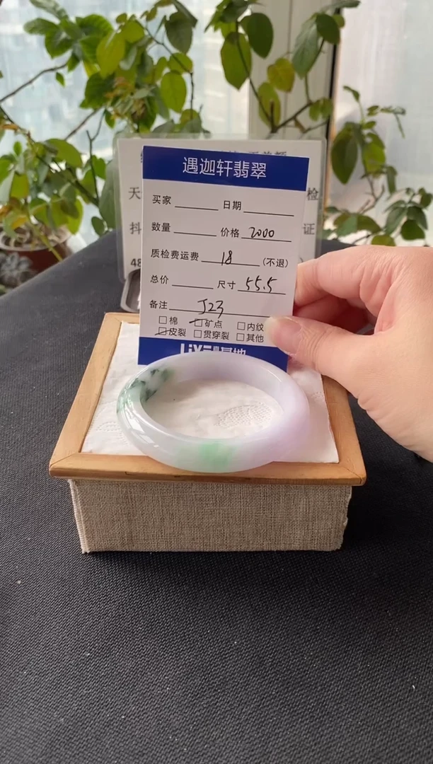 未镶嵌手镯翡翠55.5圈口 J23编码