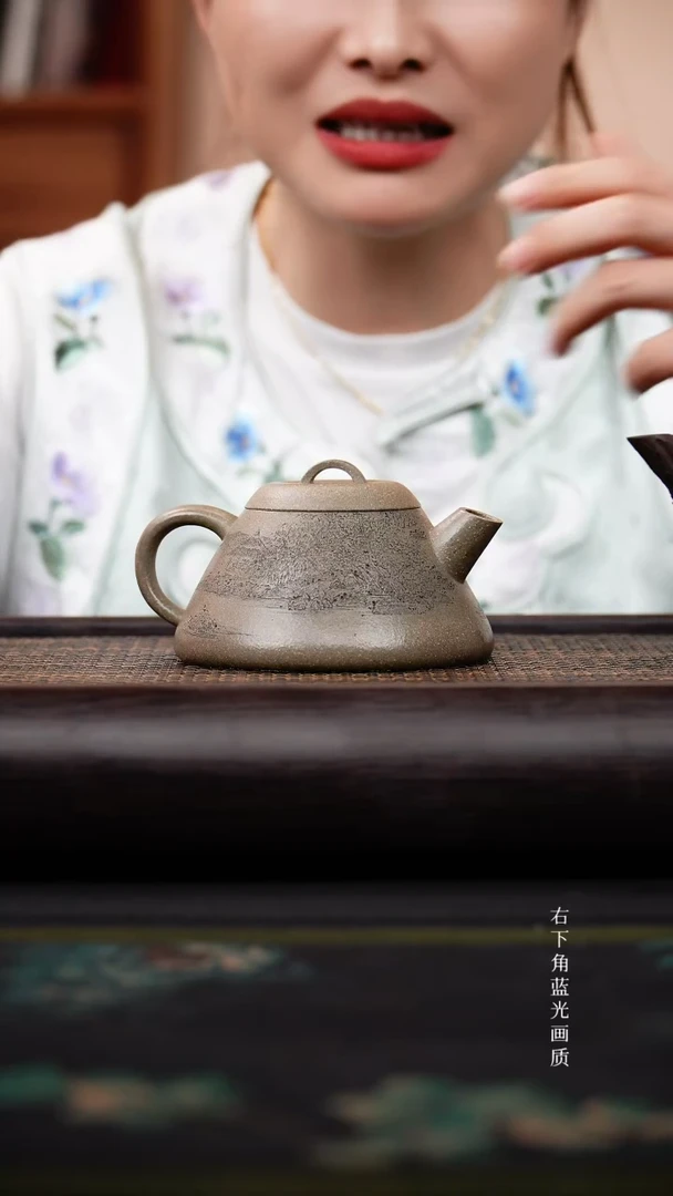 茶壶紫砂蟹壳青 东坡瓢