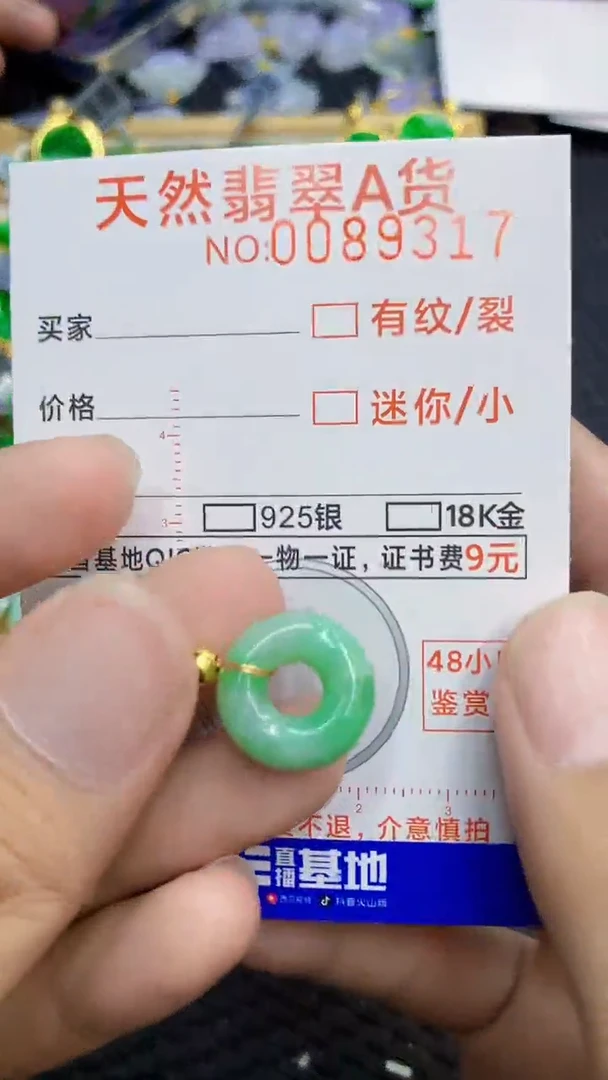 翡翠未镶嵌吊坠(不含链)1