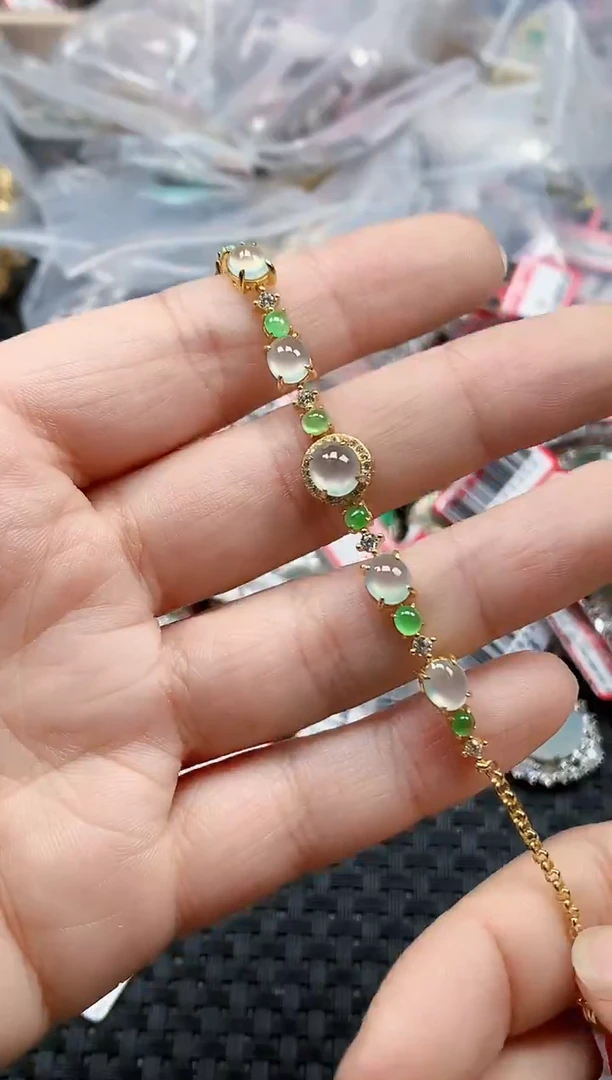 银S925镶嵌戒指翡翠天然A货缅甸翡翠