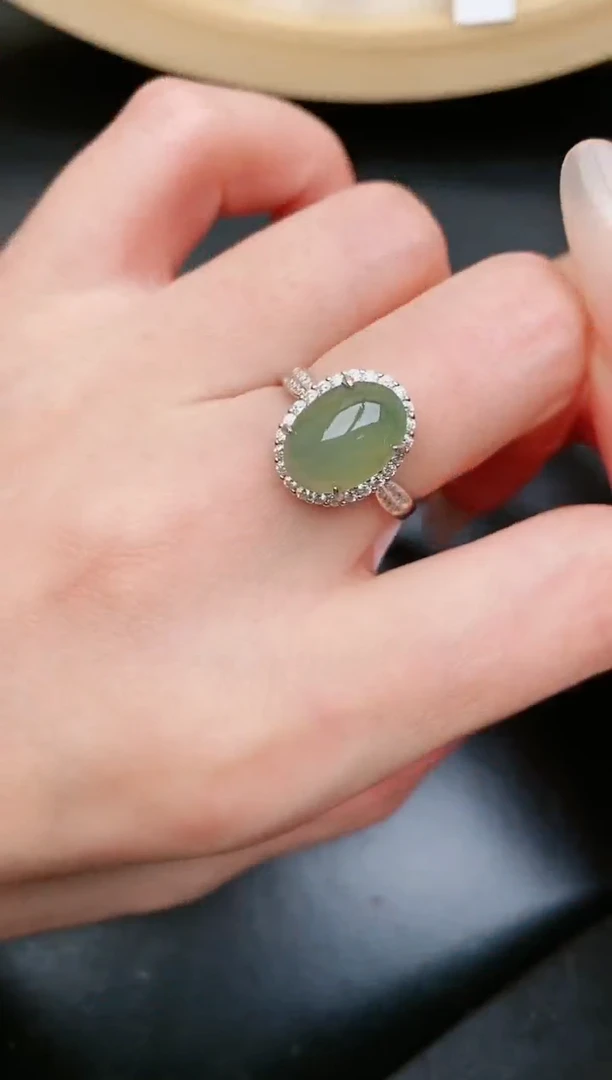 翡翠戒指银S925镶嵌....
