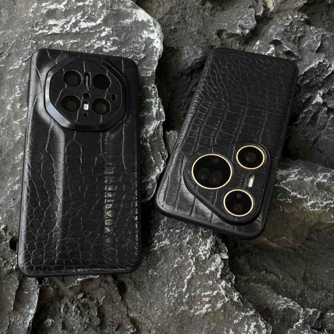 【大鳄鱼纹黑】【真头层牛皮】适用华为Mate80苹果16小米17ProMax手机