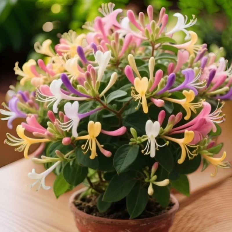 【多彩红色】金银花多次开花带香味可泡茶南北方种植多彩四季金银花