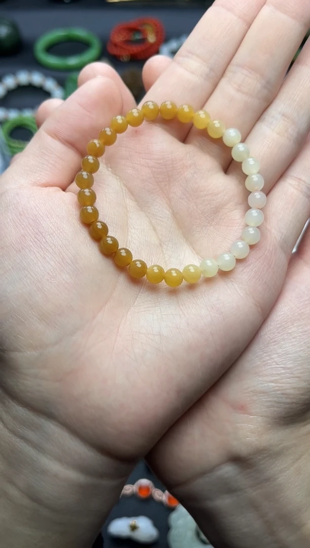未镶嵌手串和田玉偶****3糖渐变手串06