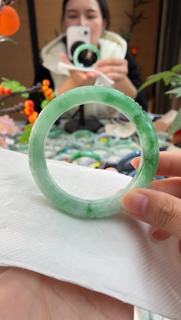 未镶嵌手镯翡翠焱*34  翡翠手镯 58