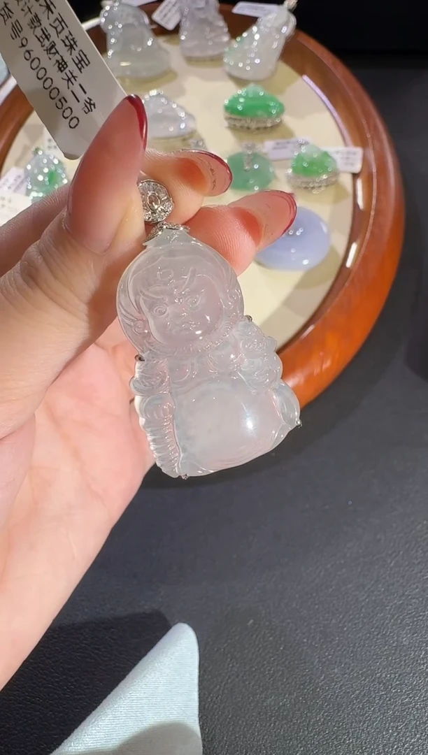翡翠18K金镶嵌吊坠(不含链)【源头工厂】钻石镶嵌