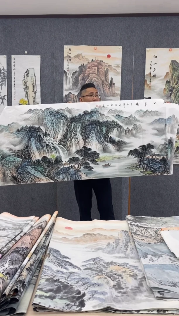 国画沈泳江 手绘 小六尺180*70cm