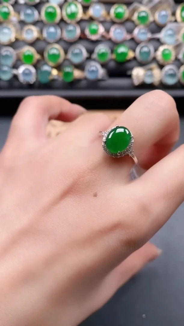 银S925镶嵌戒指翡翠11111