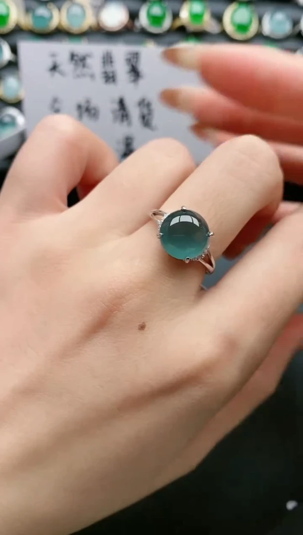 【闪购商品】翡翠戒指银S925镶嵌1111111