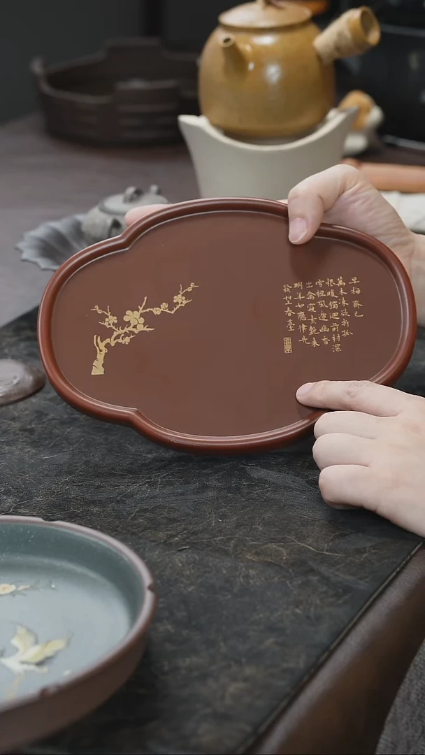 九隐茶器海棠壶承