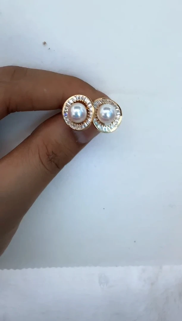 【闪购商品】海水珍珠耳饰银S925镶嵌耳钉