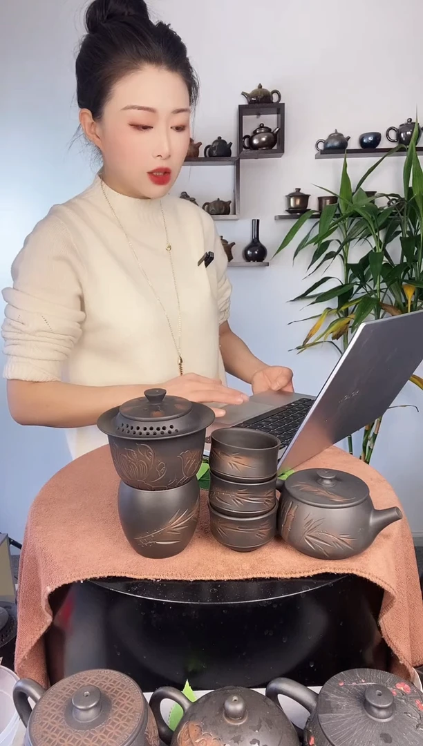 【闪购商品】壶建水紫陶竹子6件套