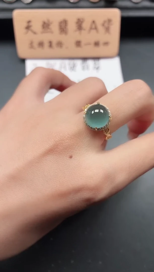 银S925镶嵌戒指翡翠11111