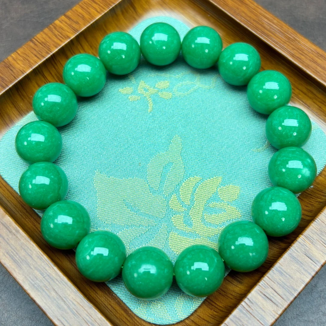 非金属珐琅手链 绿色1.2mi圆珠手串 E3