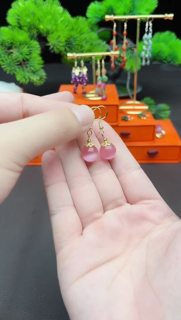 玛瑙/玉髓耳饰银S925镶嵌301