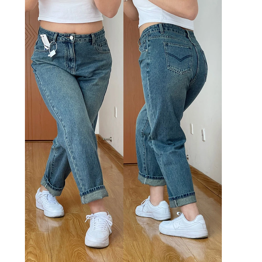 300斤胖mm大码女装直筒牛仔裤女春秋新款显瘦阔腿裤梨形身材裤子