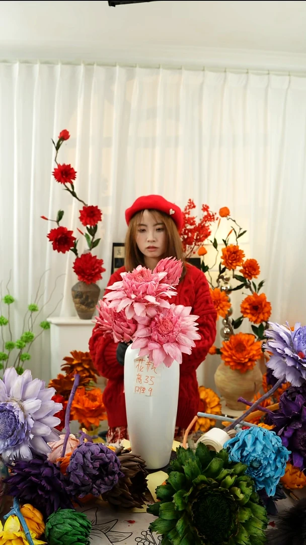 永生洋蓟 霸王花4个头甜蜜粉【微瑕】A59