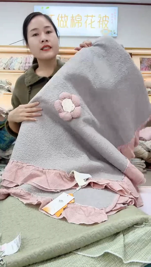 棉色织全棉大盘花床盖