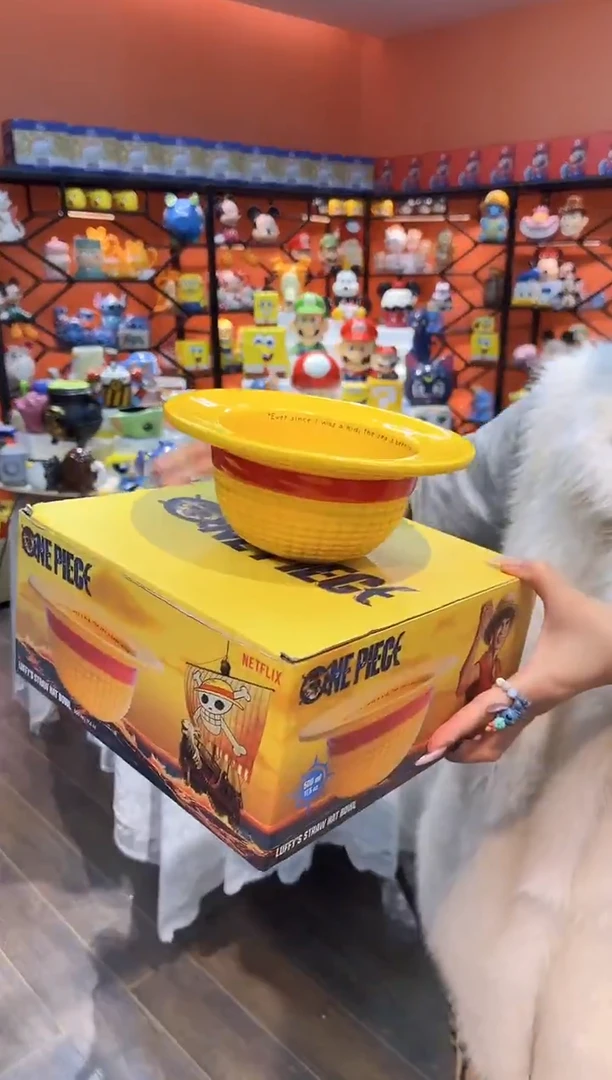 瓷片@@路飞帽水果陶瓷沙拉碗（礼盒）