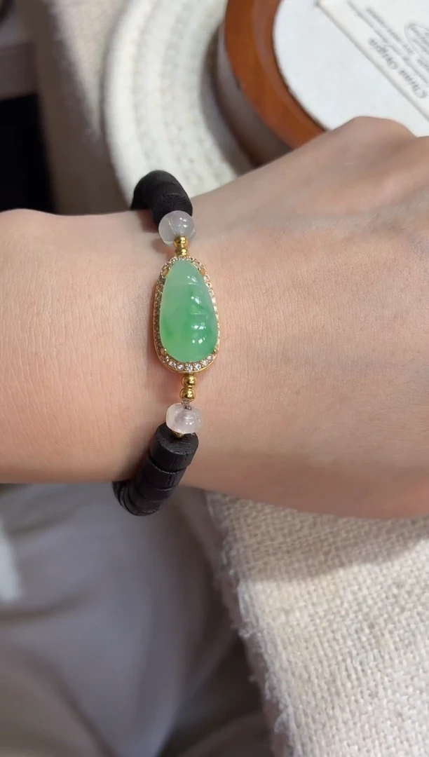 银S925镶嵌手串翡翠手串