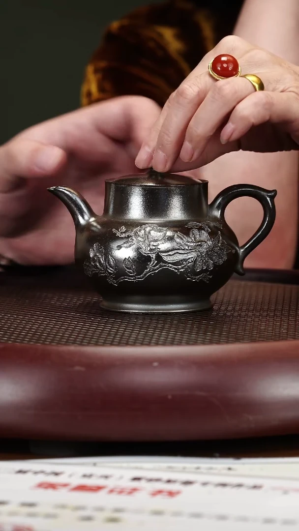 茶壶紫砂115YLX无尘雀头青柴烧250cc