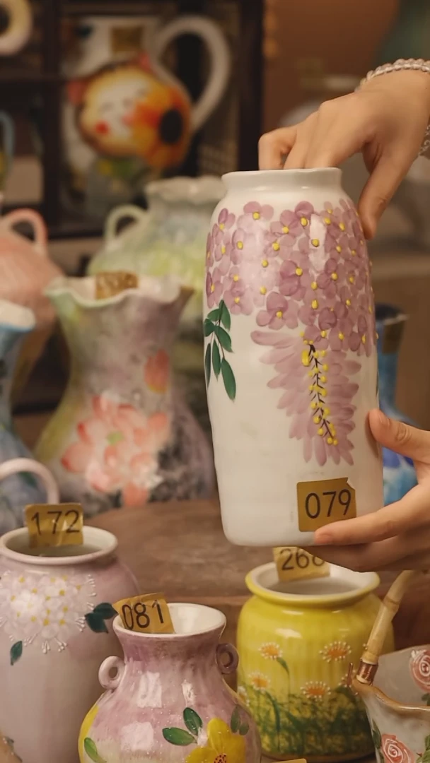 陶瓷079景德镇设计师手作花器摆件侘寂风