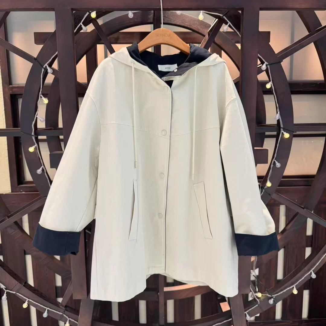 西町村屋休闲文艺风中长款风衣XHAC10758