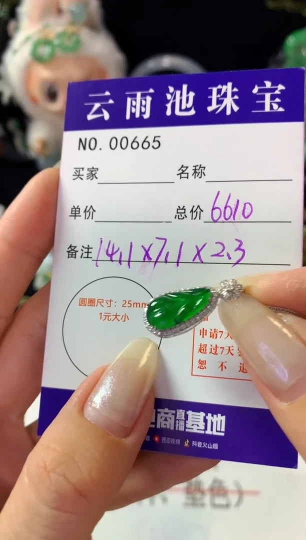 颈饰18K金镶嵌翡翠翡翠