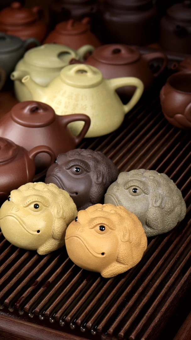 茶壶紫砂南****发茶宠蛙蛙四件套