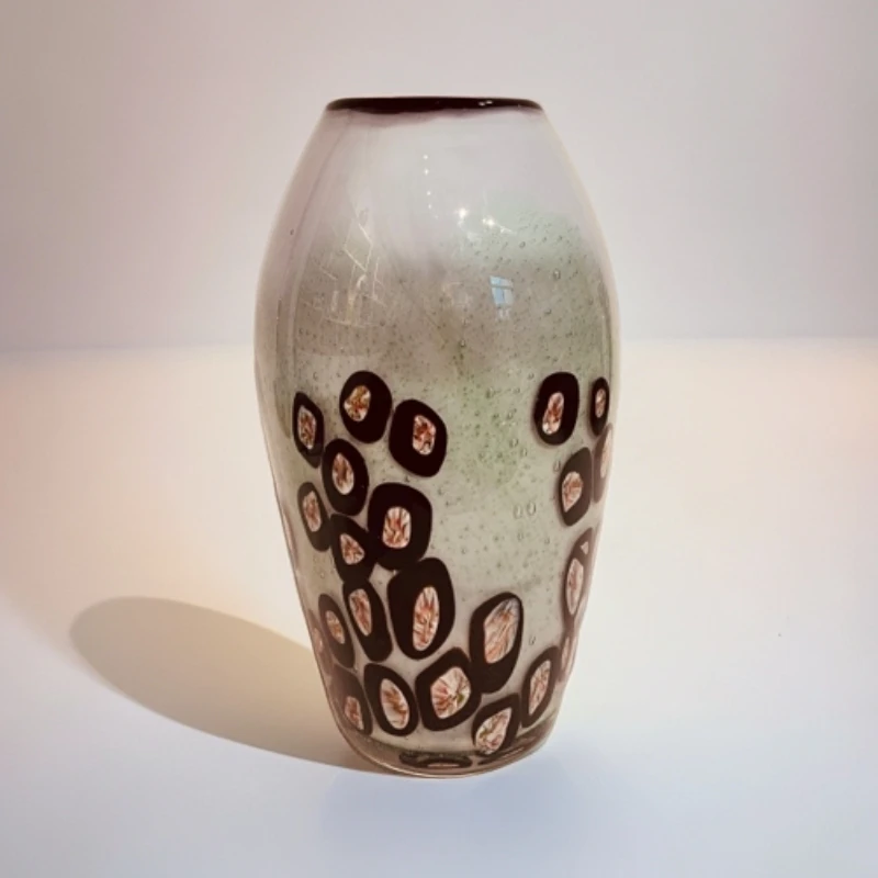 轻奢现代彩色琉璃花瓶水培插花客厅装饰摆件