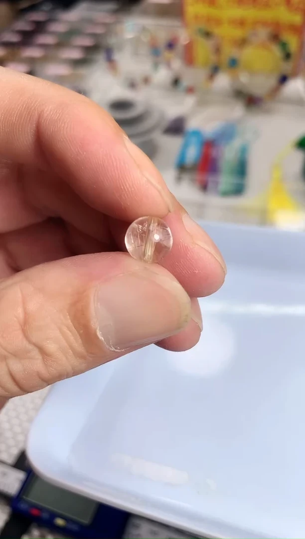 未镶嵌珠宝半成品水晶钛晶单珠8m+