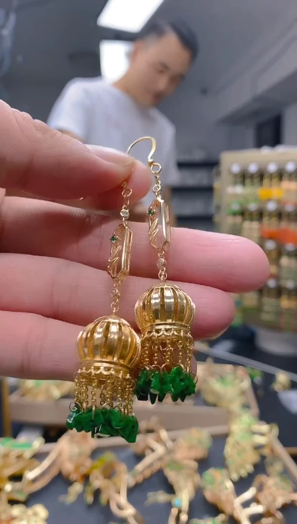 【闪购商品】翡翠耳饰合金0260翡翠耳钩