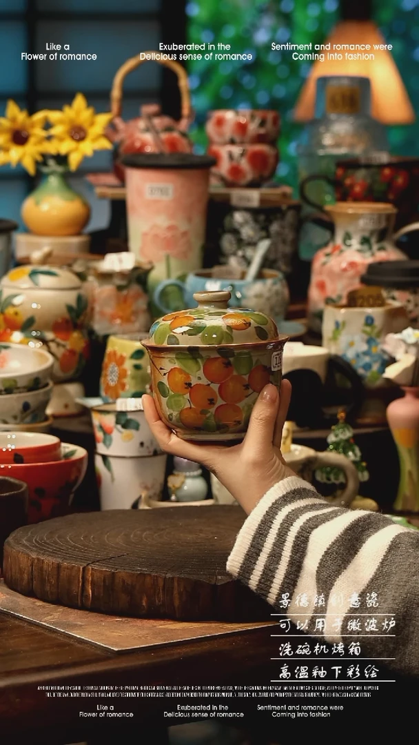 陶瓷景德镇高温釉下彩手工手绘款式@A1183@