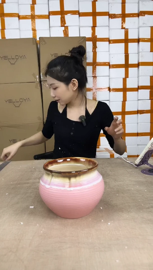 罐罐粉流釉14x12