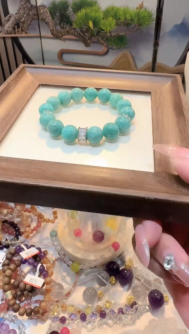 水晶手链未镶嵌天河石12mm+手链