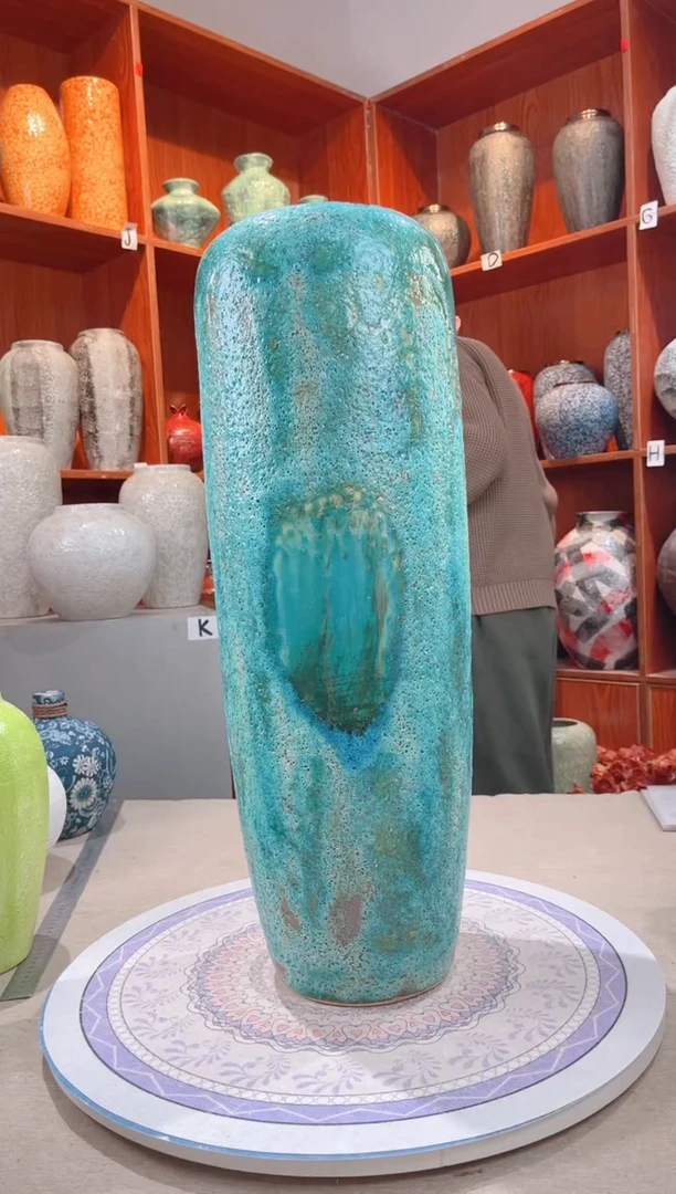 【闪购商品】瓶草原绿60cm落地 陶瓷花瓶无花