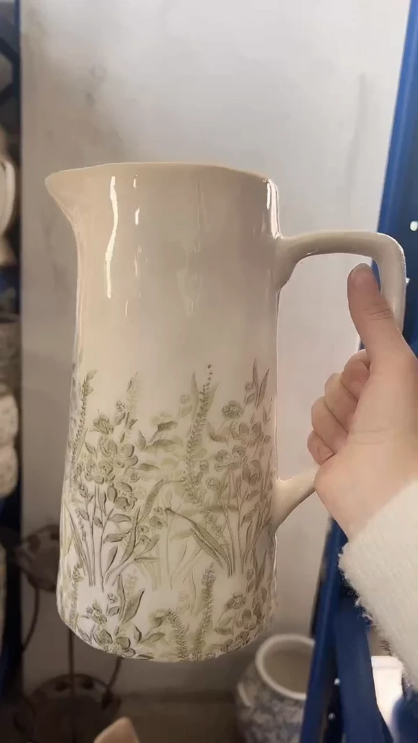 【闪购商品】陶瓷花盆高25.5cm内口11cm