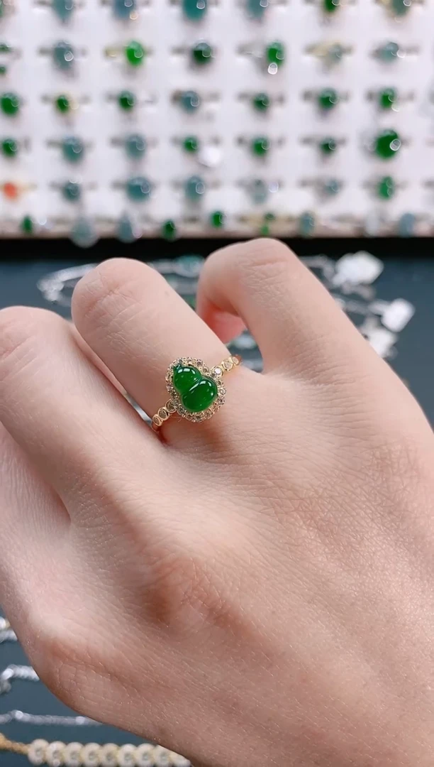 【闪购商品】翡翠戒指银S925镶嵌天然翡翠